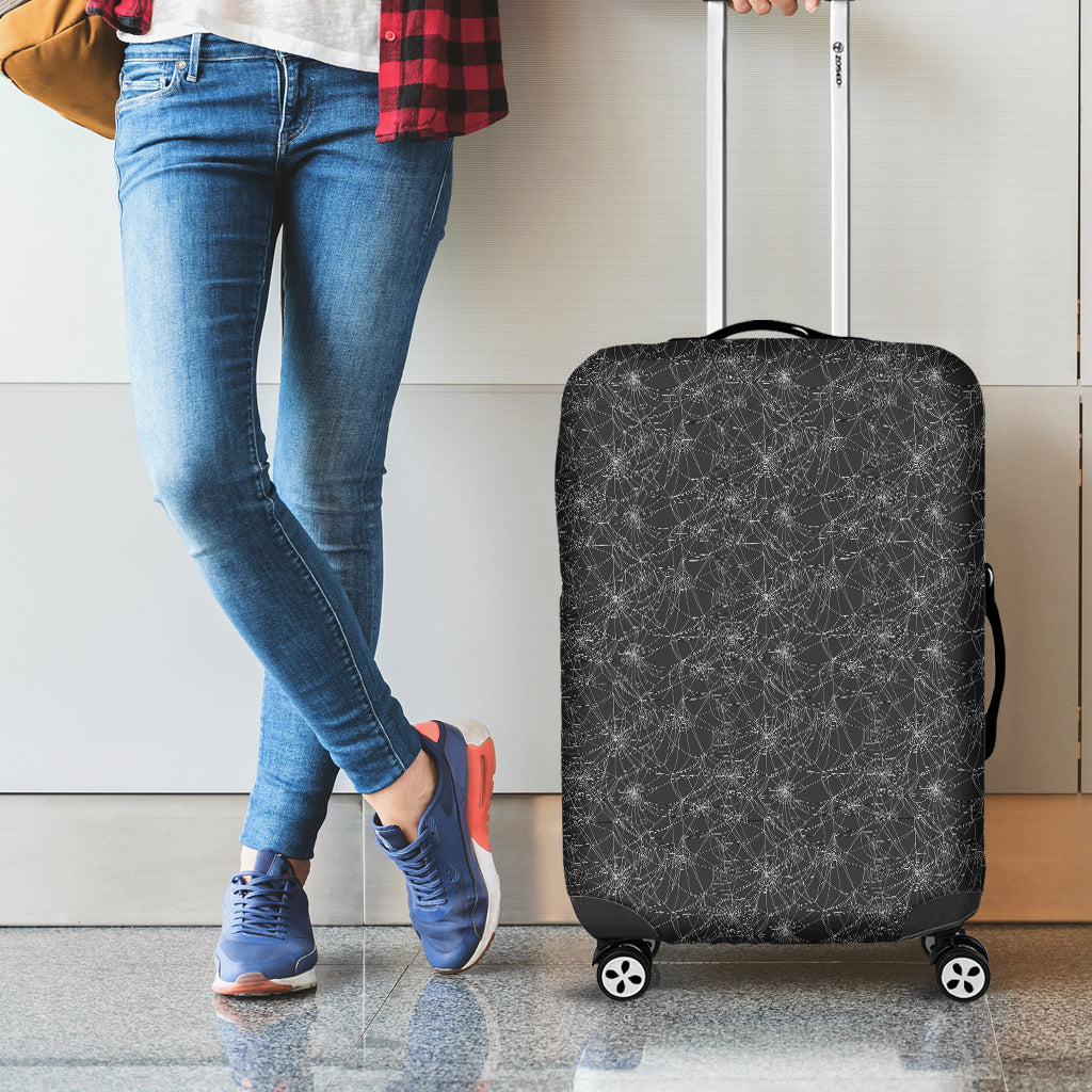 Halloween Cobweb Pattern Print Luggage Cover