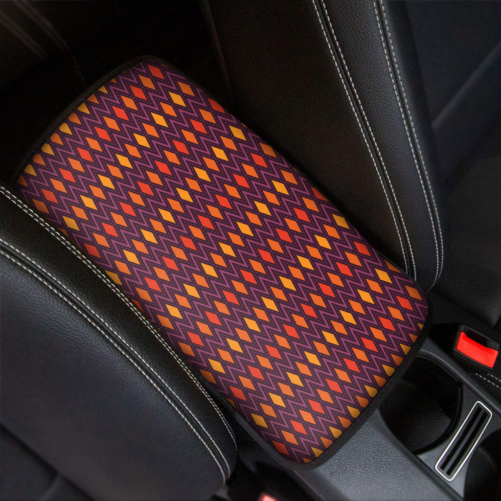 Halloween Diamond Shape Pattern Print Car Center Console Cover