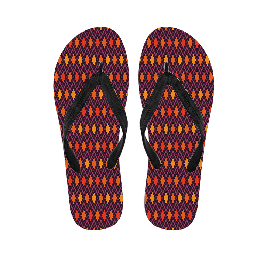 Halloween Diamond Shape Pattern Print Flip Flops