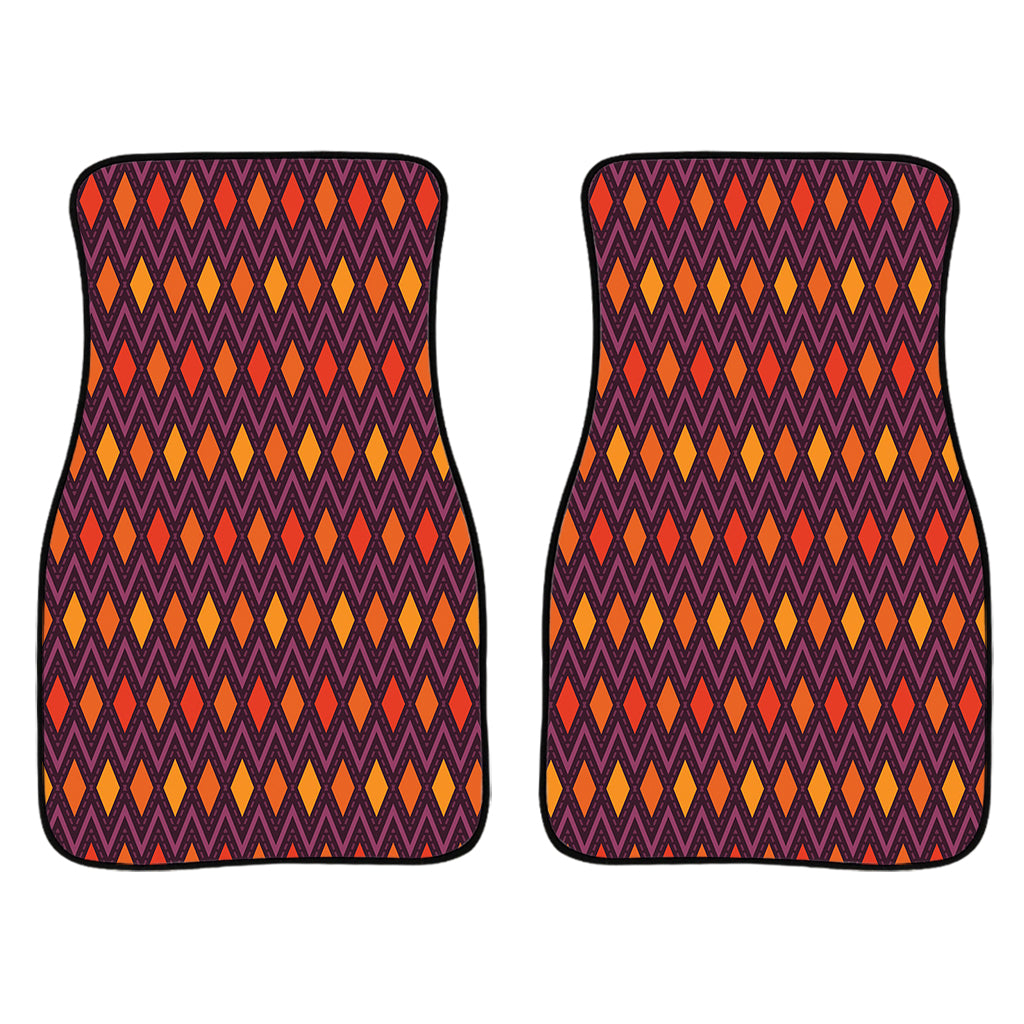 Halloween Diamond Shape Pattern Print Front Car Floor Mats