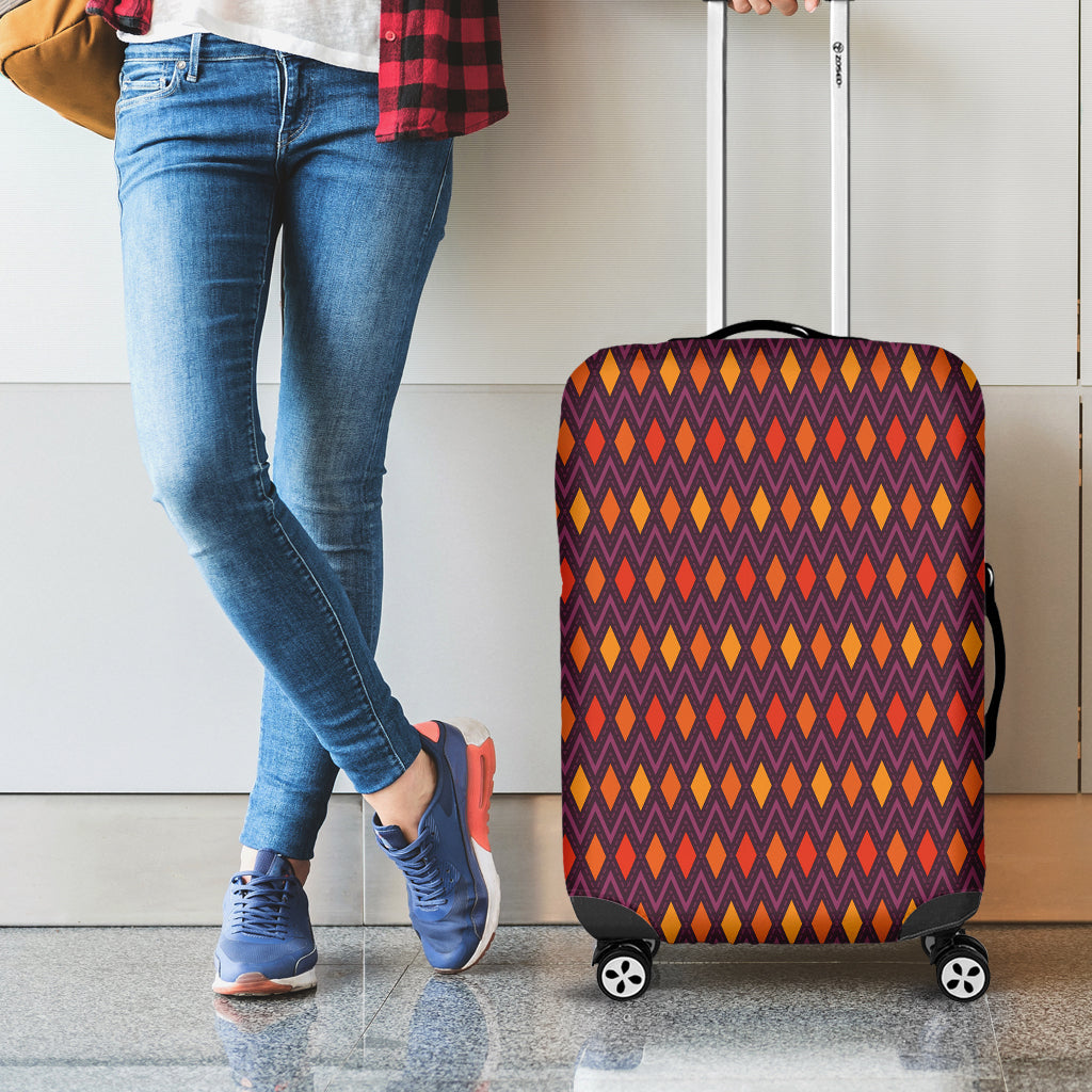 Halloween Diamond Shape Pattern Print Luggage Cover