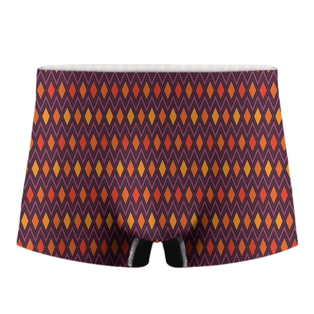 Halloween Diamond Shape Pattern Print Men's Boxer Briefs