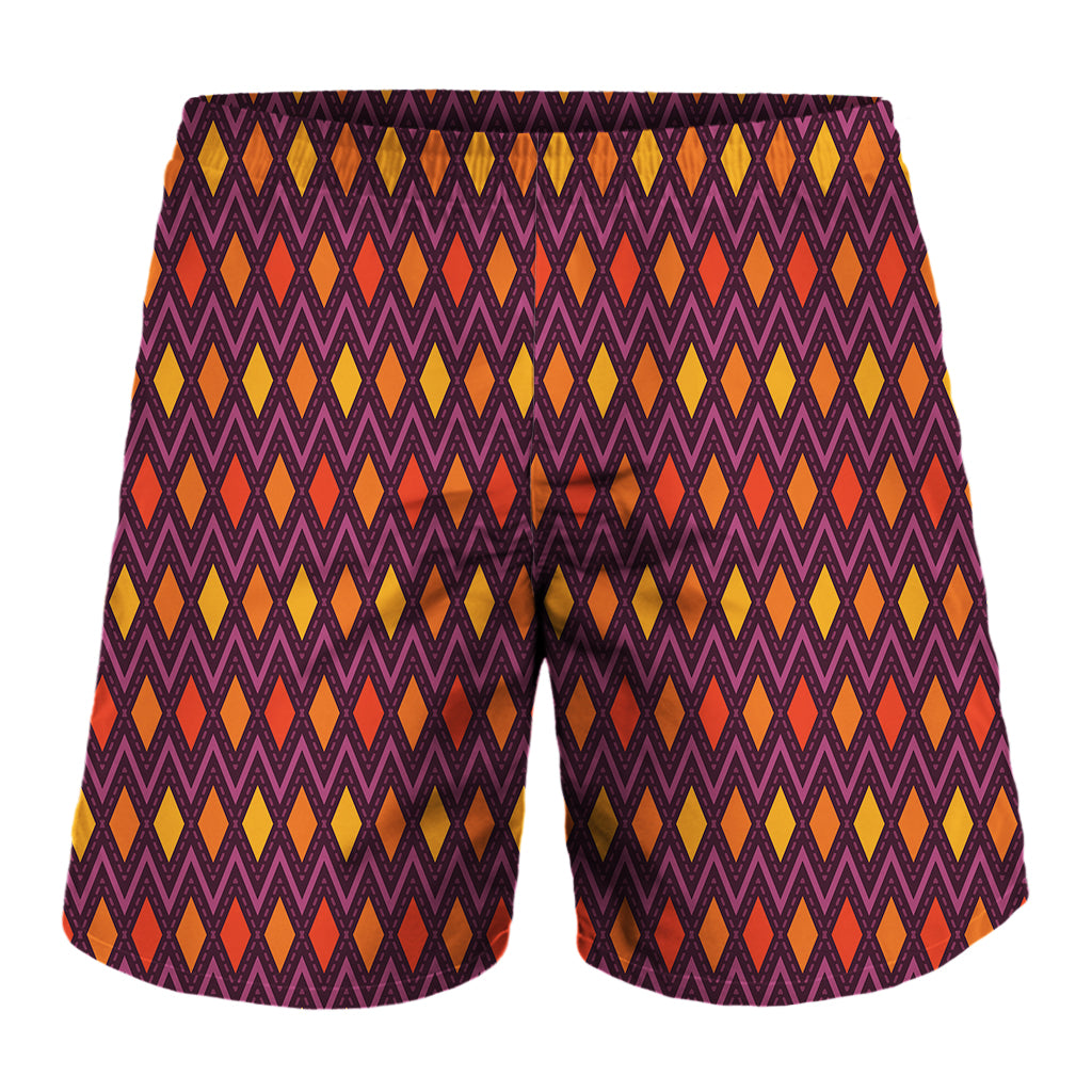 Halloween Diamond Shape Pattern Print Men's Shorts