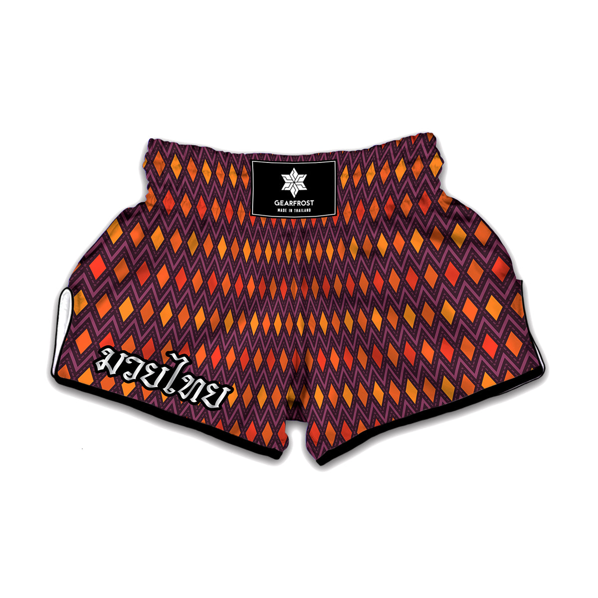 Halloween Diamond Shape Pattern Print Muay Thai Boxing Shorts