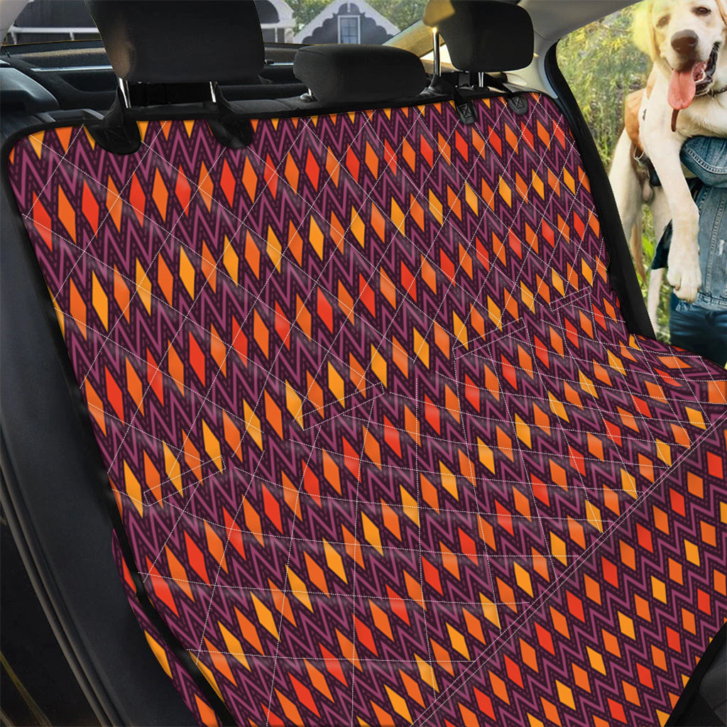 Halloween Diamond Shape Pattern Print Pet Car Back Seat Cover