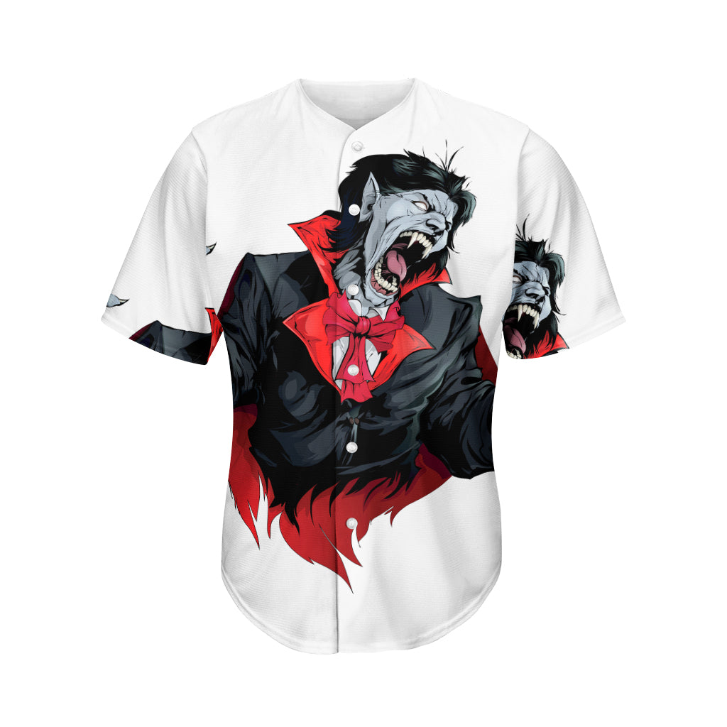 Halloween Evil Vampire Print Men's Baseball Jersey