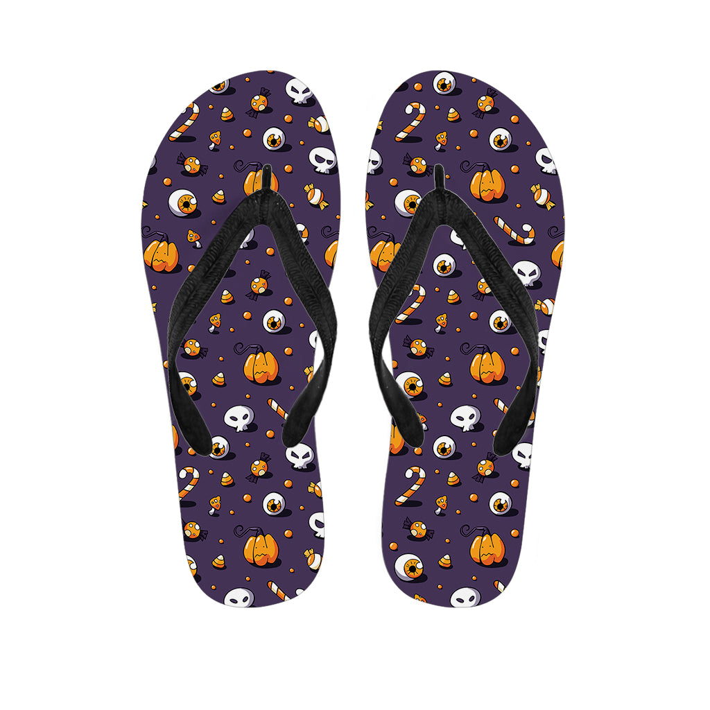 Halloween Eyeball Pattern Print Flip Flops