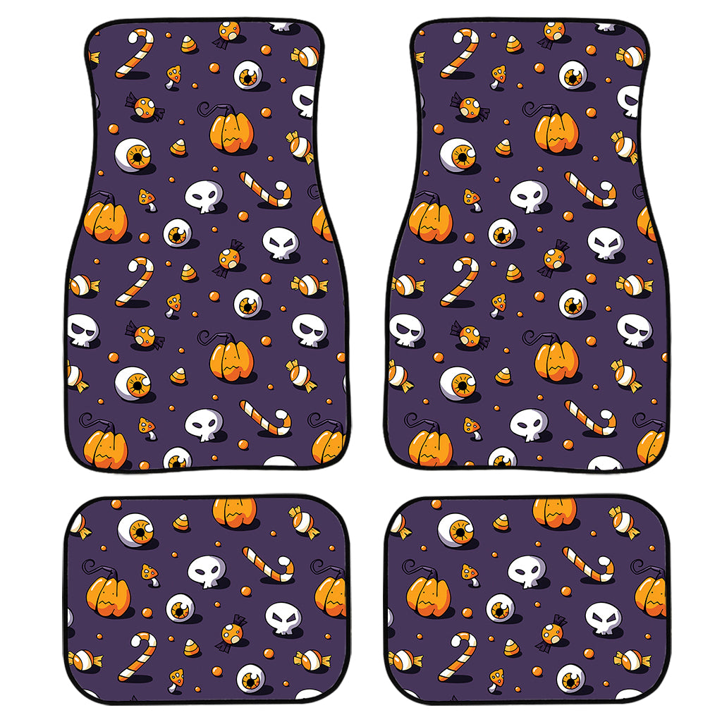 Halloween Eyeball Pattern Print Front and Back Car Floor Mats