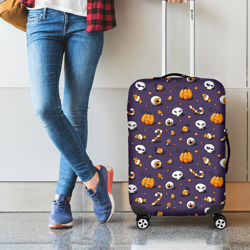 Halloween Eyeball Pattern Print Luggage Cover