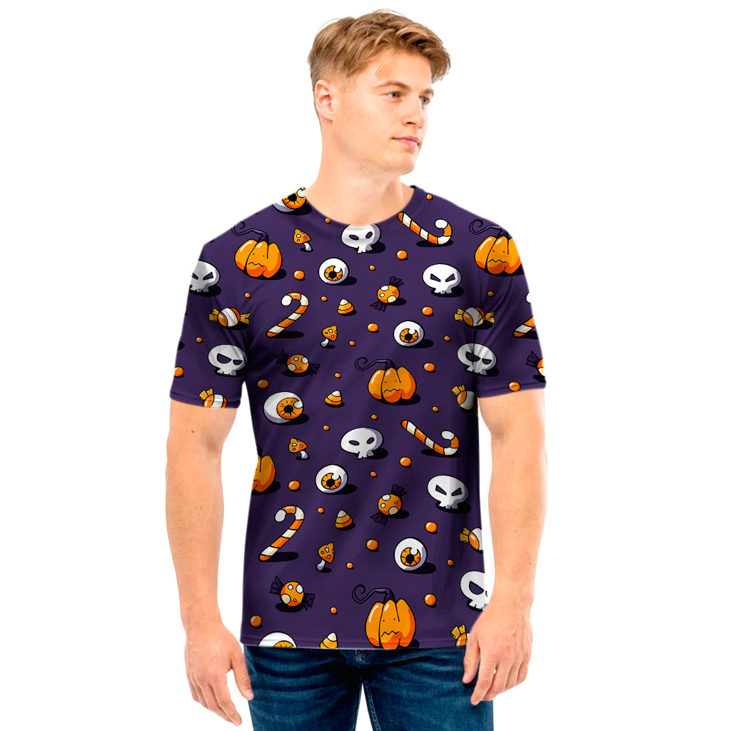 Halloween Eyeball Pattern Print Men's T-Shirt