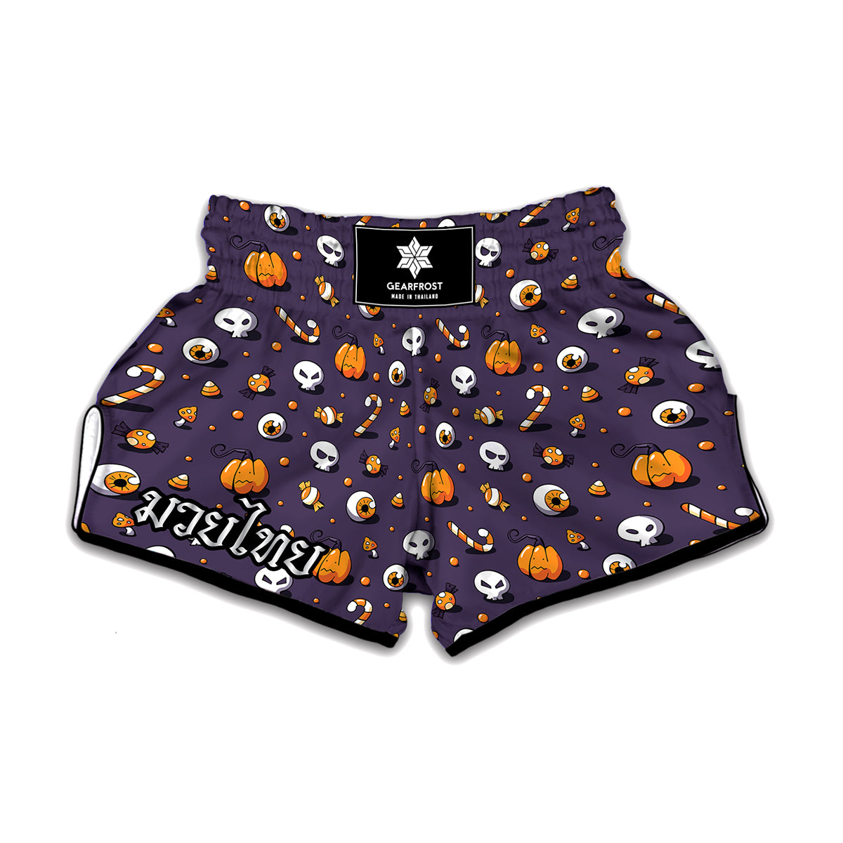 Halloween Eyeball Pattern Print Muay Thai Boxing Shorts