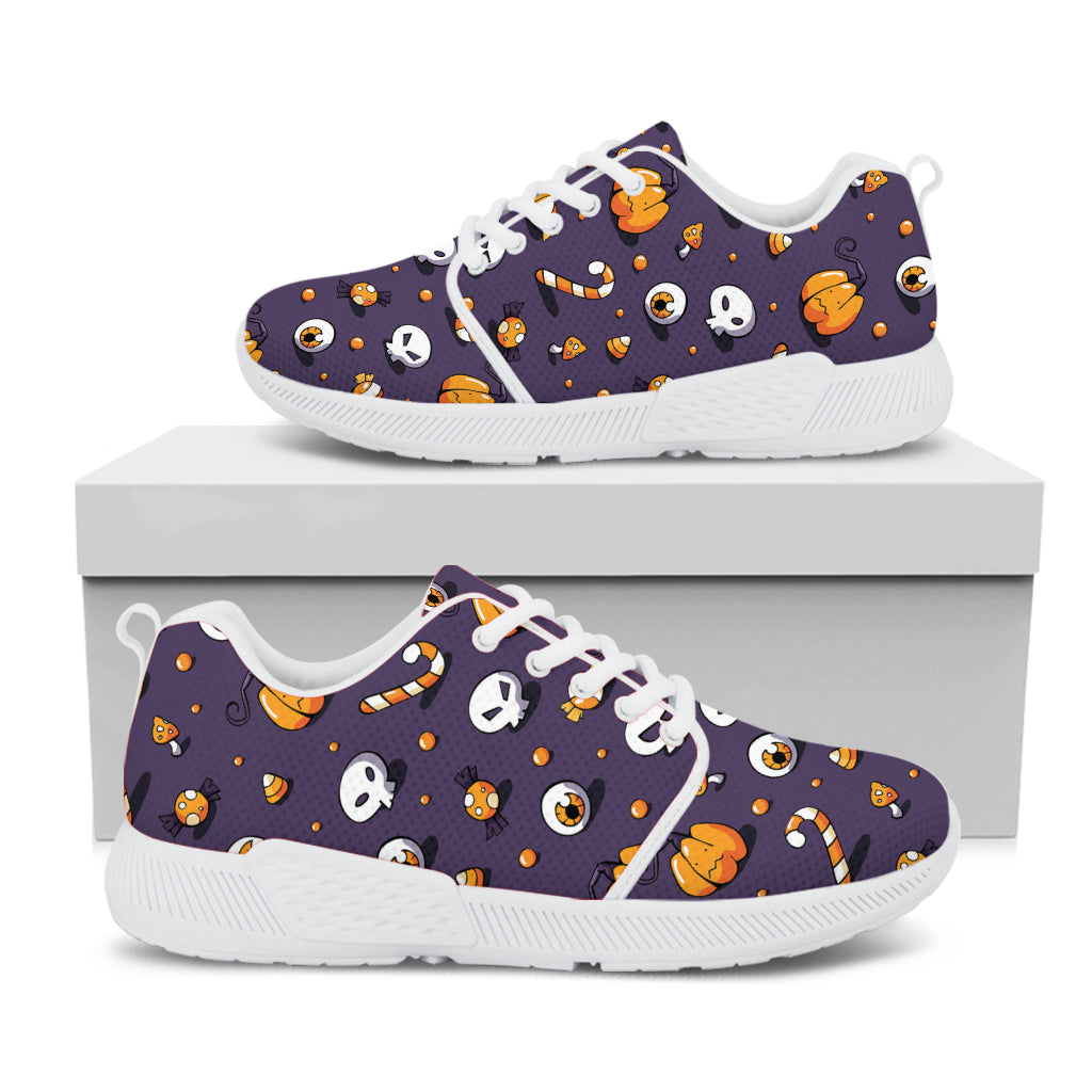 Halloween Eyeball Pattern Print White Athletic Shoes