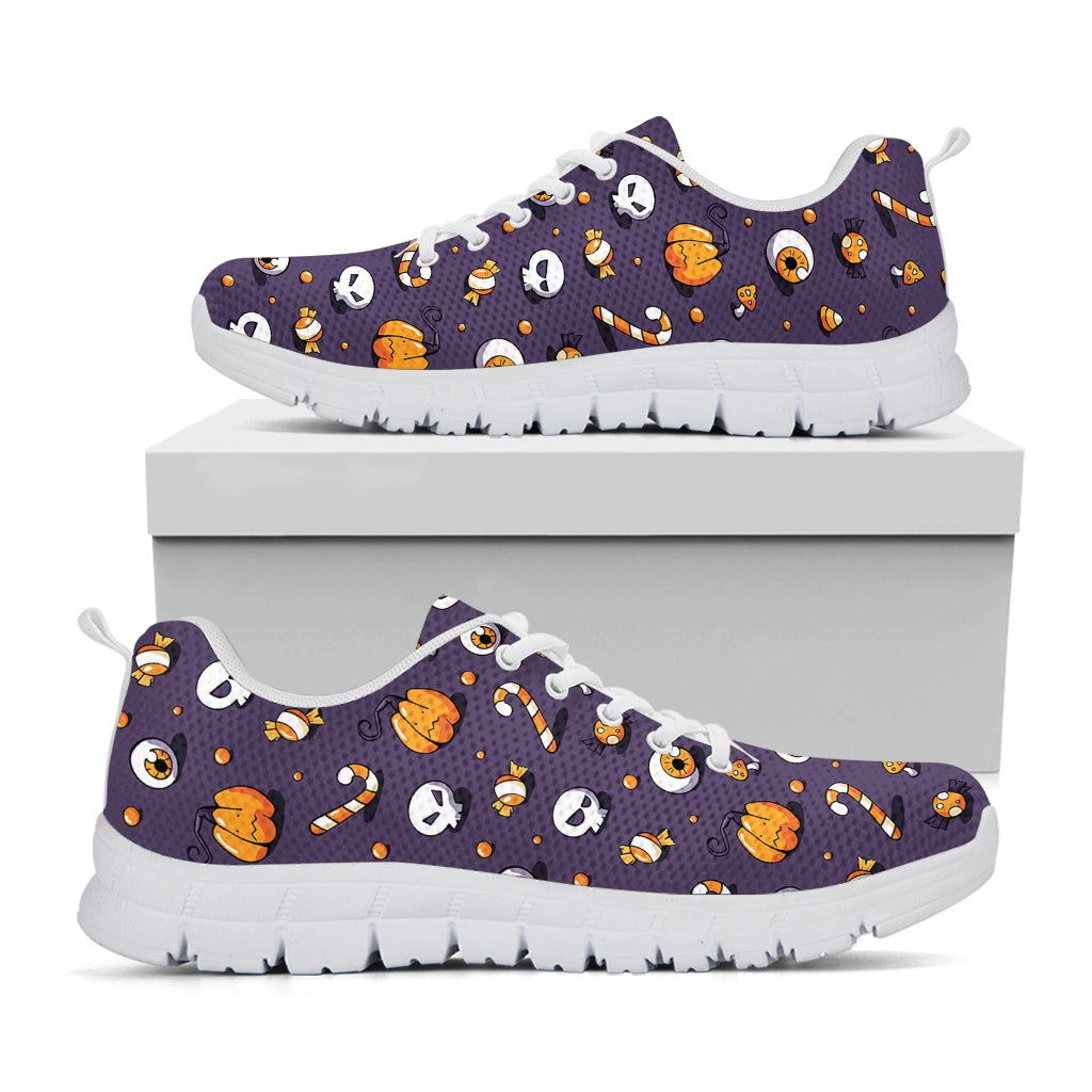 Halloween Eyeball Pattern Print White Sneakers