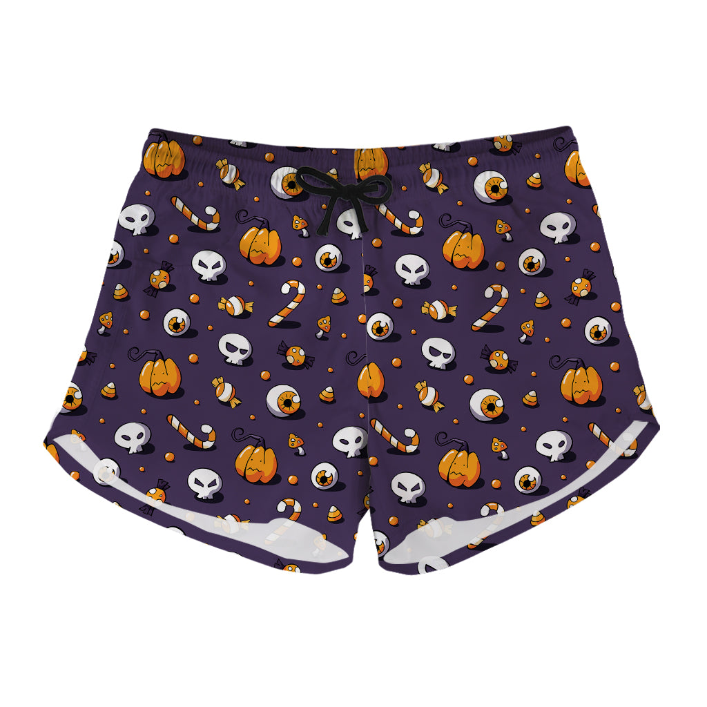 Halloween Eyeball Pattern Print Women's Shorts