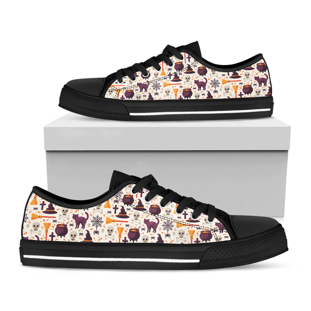 Halloween Festival Pattern Print Black Low Top Shoes