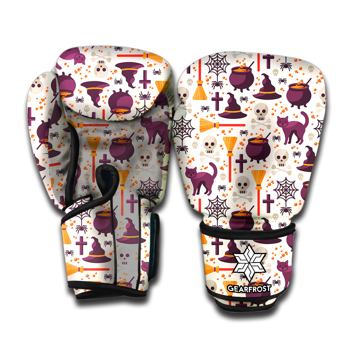 Halloween Festival Pattern Print Boxing Gloves