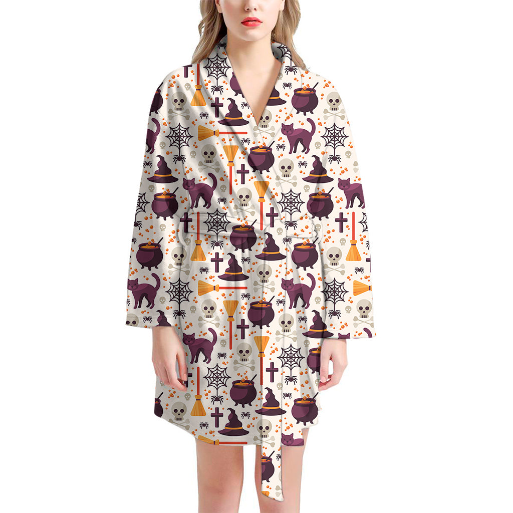 Halloween Festival Pattern Print Women's Bathrobe