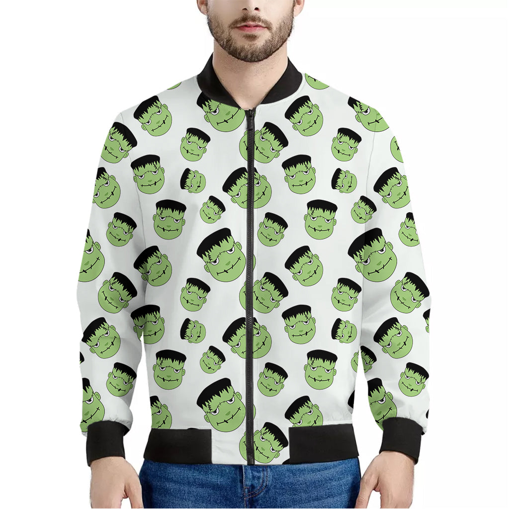 Halloween Frankenstein Pattern Print Men's Bomber Jacket