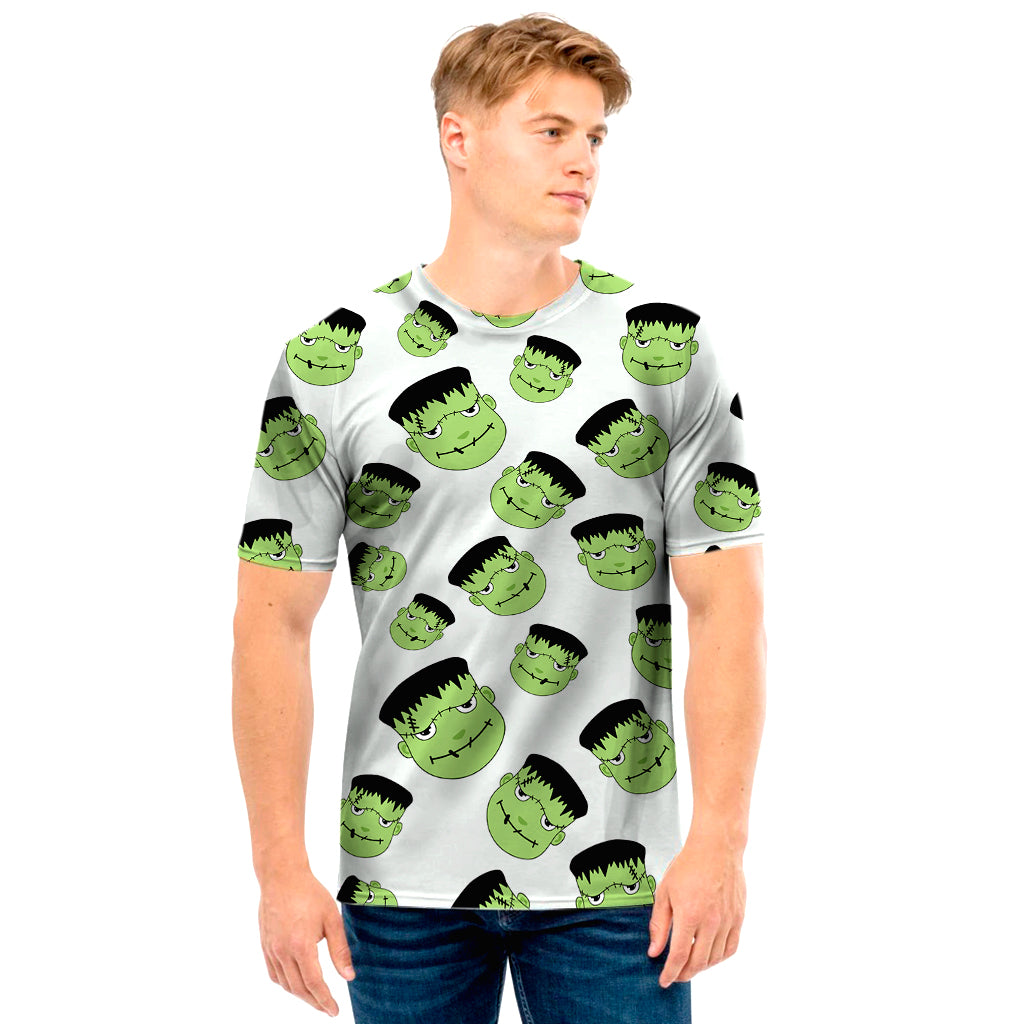 Halloween Frankenstein Pattern Print Men's T-Shirt