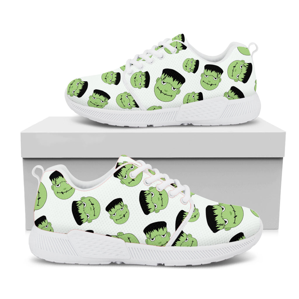 Halloween Frankenstein Pattern Print White Athletic Shoes