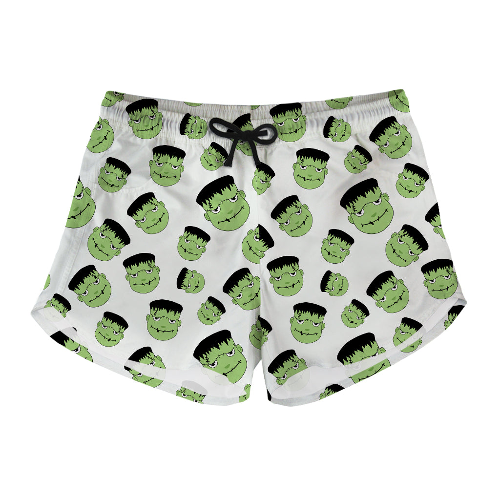 Halloween Frankenstein Pattern Print Women's Shorts