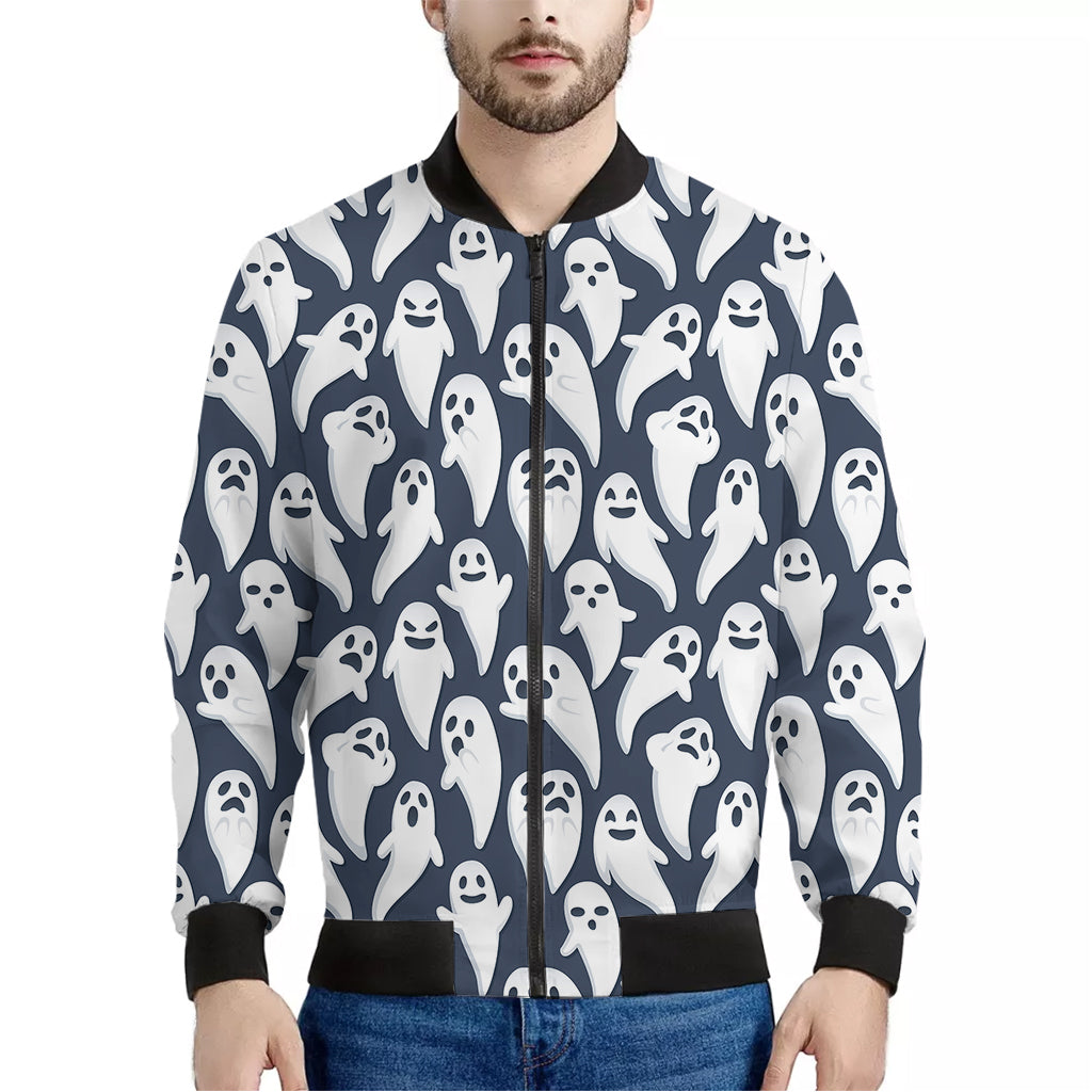 Halloween Ghost Pattern Print Men's Bomber Jacket