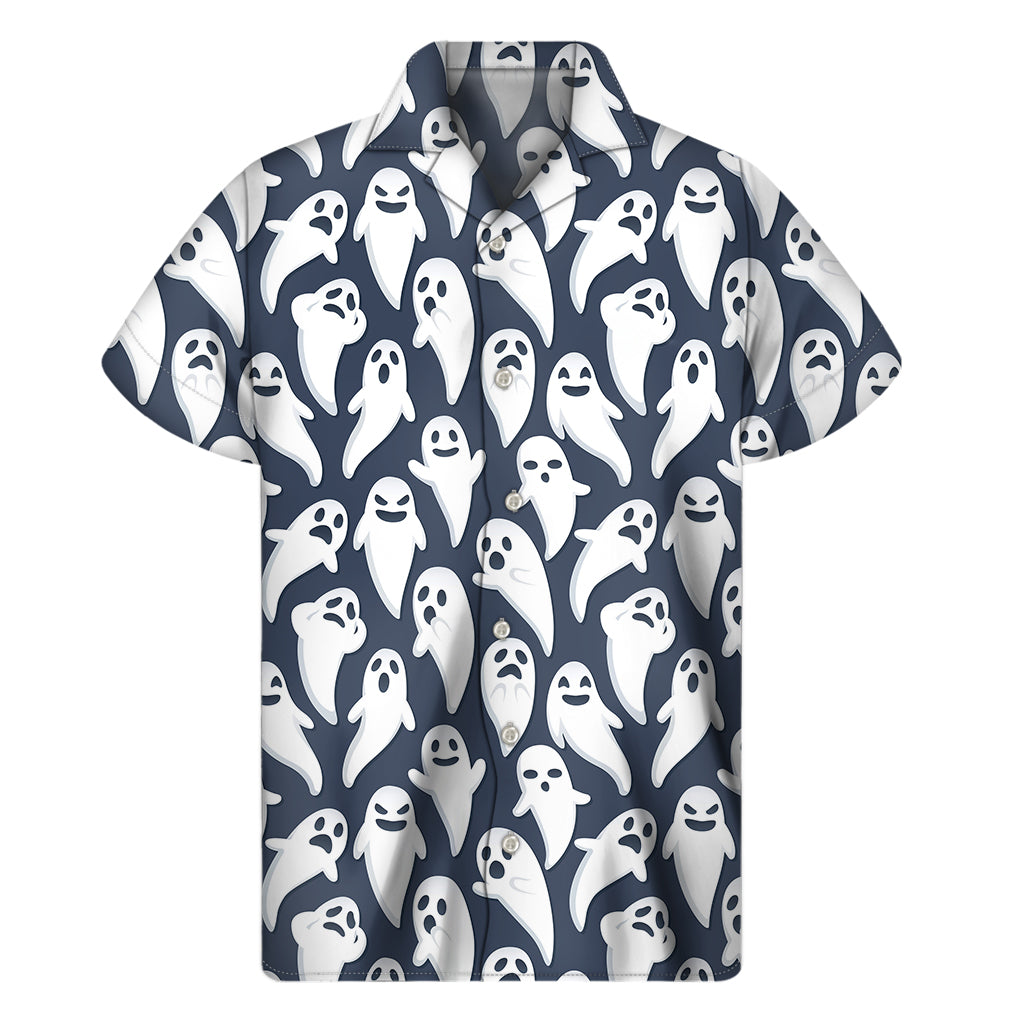 Halloween Ghost Pattern Print Men's Short Sleeve Shirt