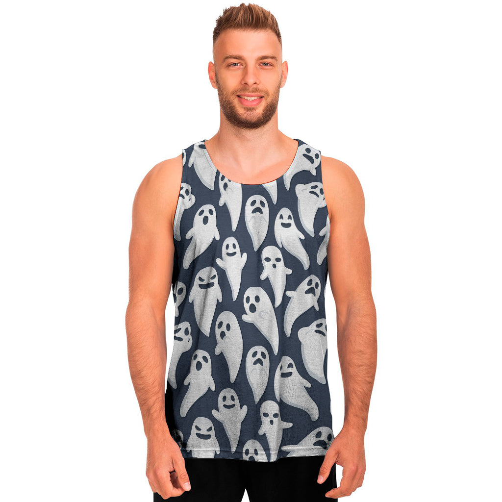 Halloween Ghost Pattern Print Men's Tank Top