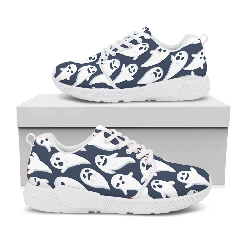 Halloween Ghost Pattern Print White Athletic Shoes