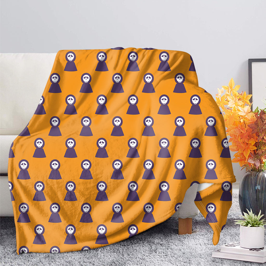 Halloween Grim Reaper Pattern Print Blanket