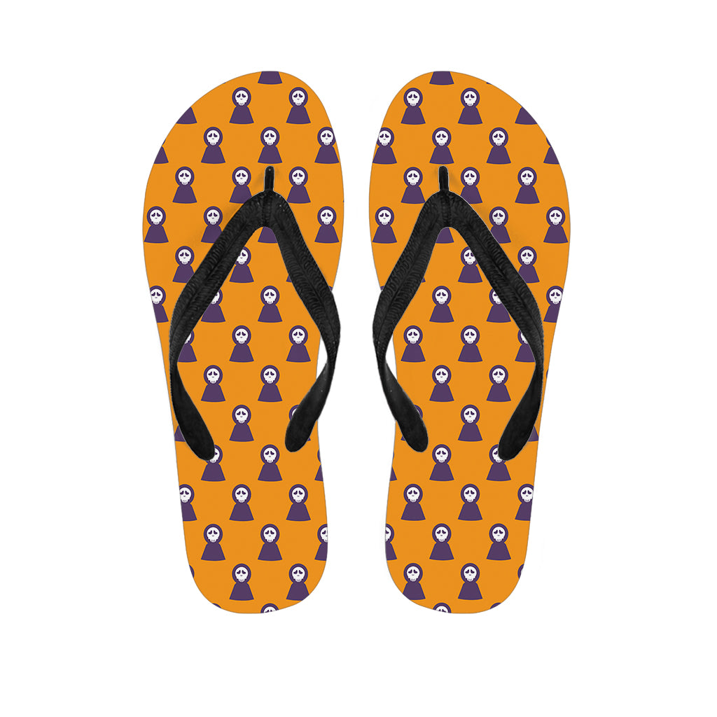 Halloween Grim Reaper Pattern Print Flip Flops