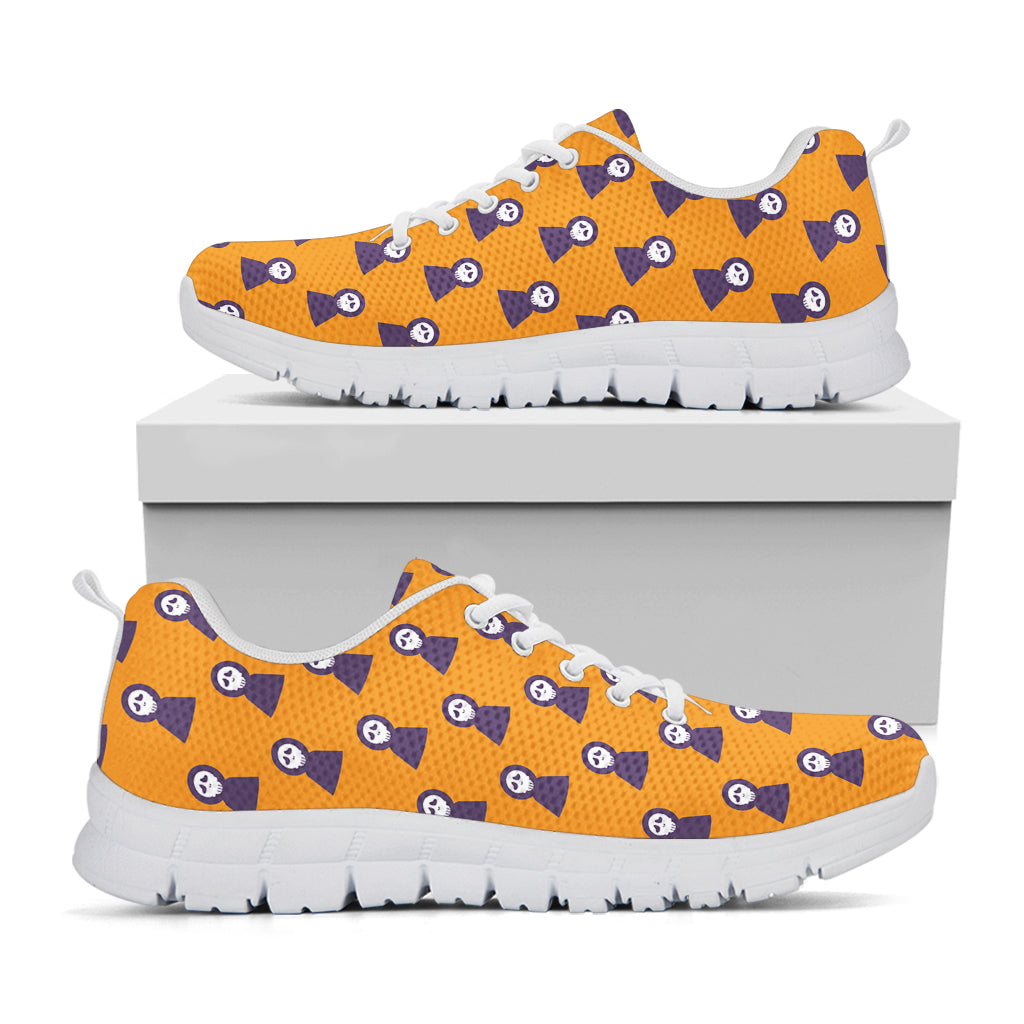 Halloween Grim Reaper Pattern Print White Sneakers