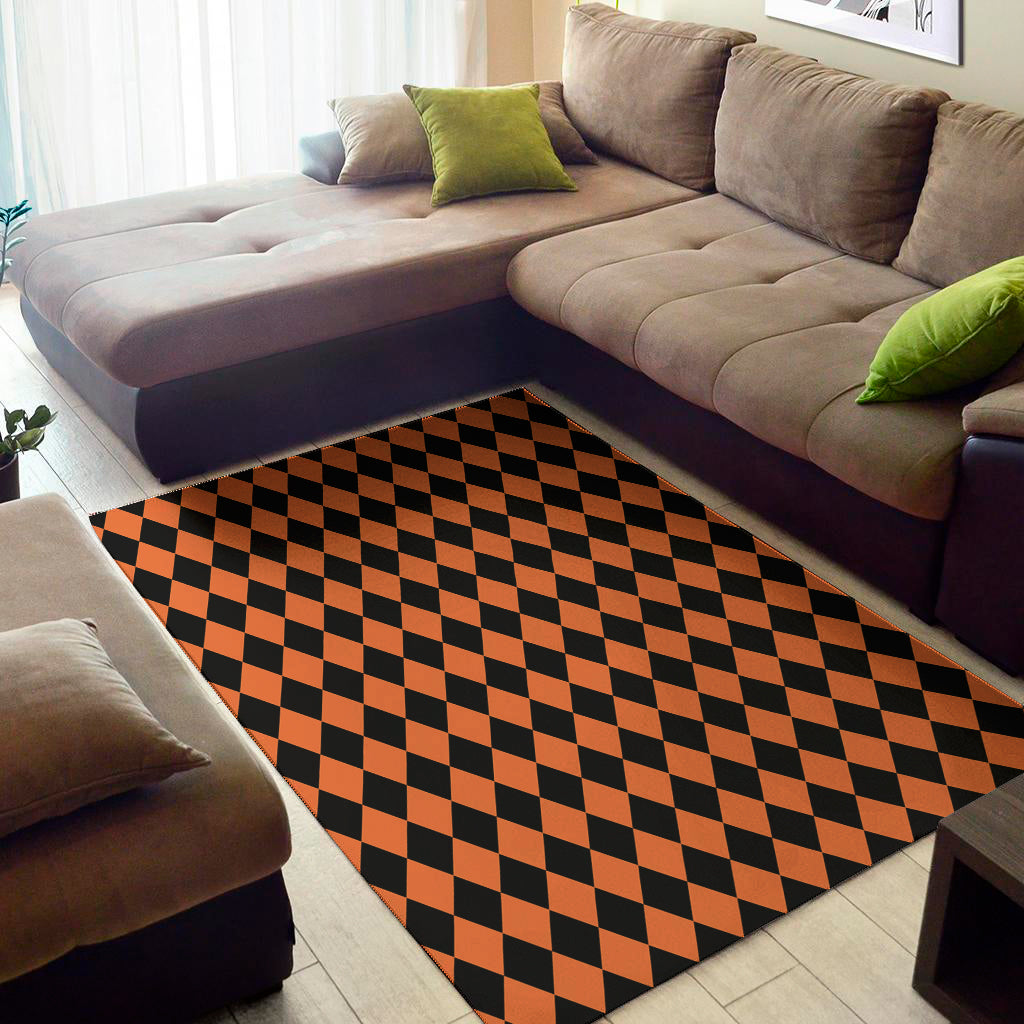 Halloween Harlequin Pattern Print Area Rug