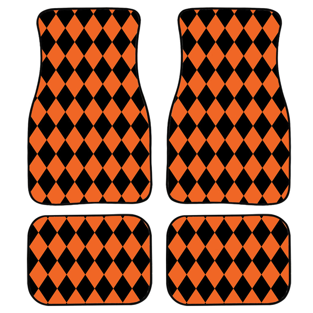 Halloween Harlequin Pattern Print Front and Back Car Floor Mats