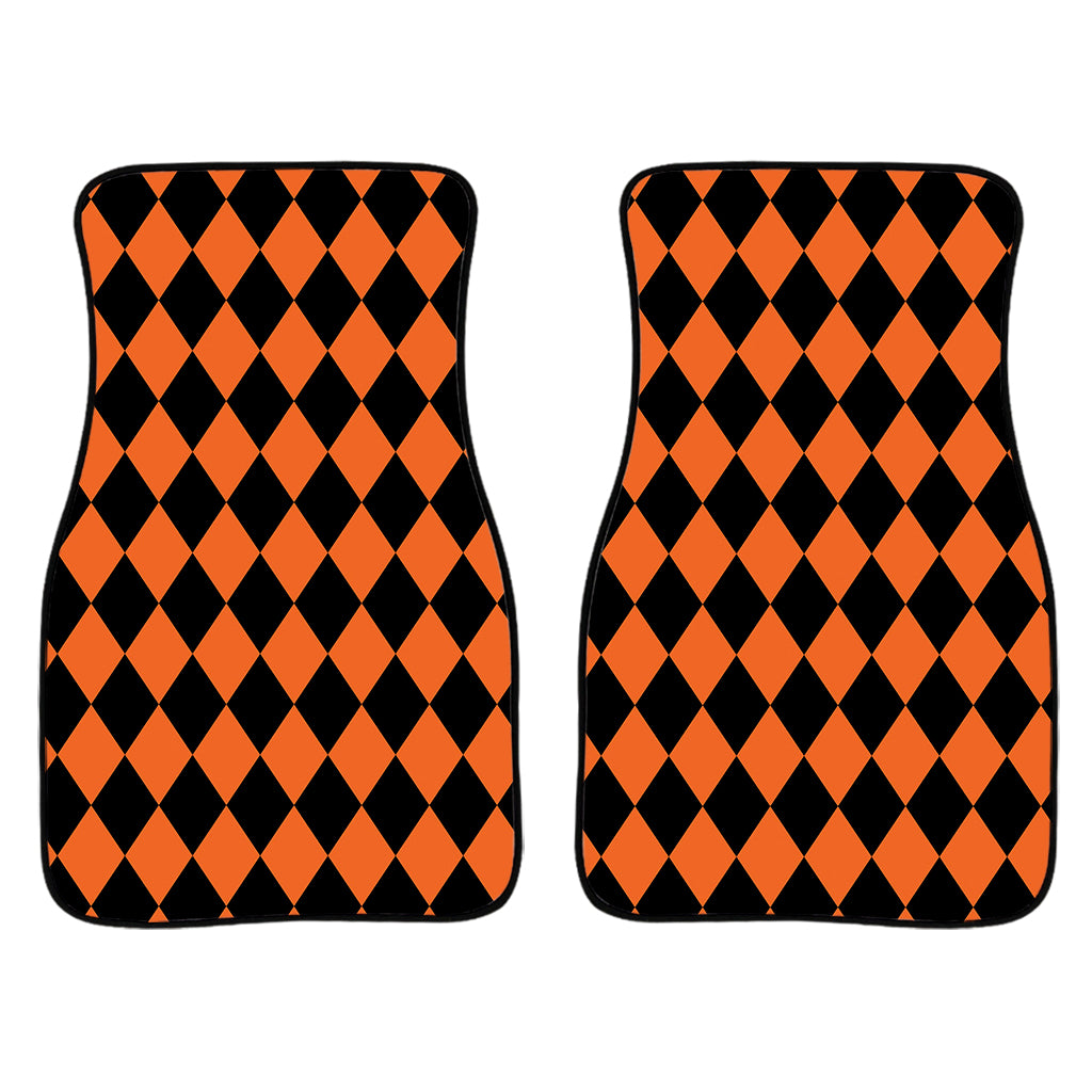 Halloween Harlequin Pattern Print Front Car Floor Mats