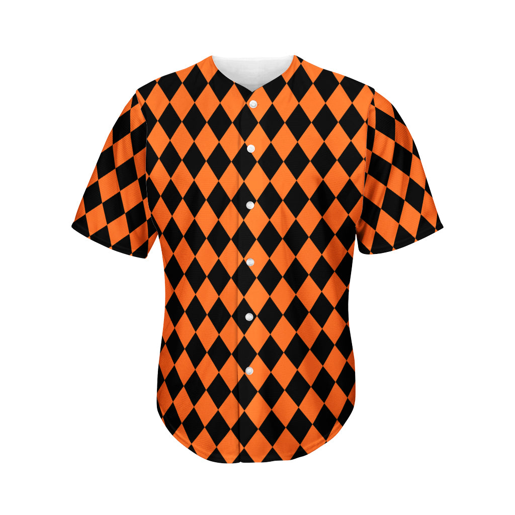 Halloween Harlequin Pattern Print Men's Baseball Jersey