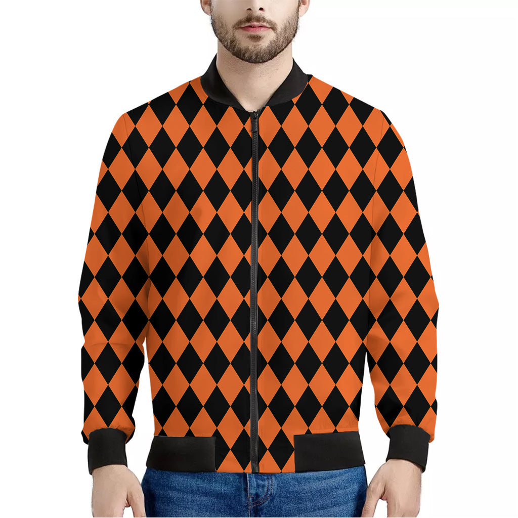 Halloween Harlequin Pattern Print Men's Bomber Jacket