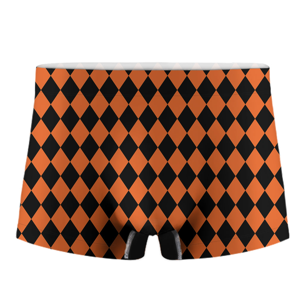 Halloween Harlequin Pattern Print Men's Boxer Briefs