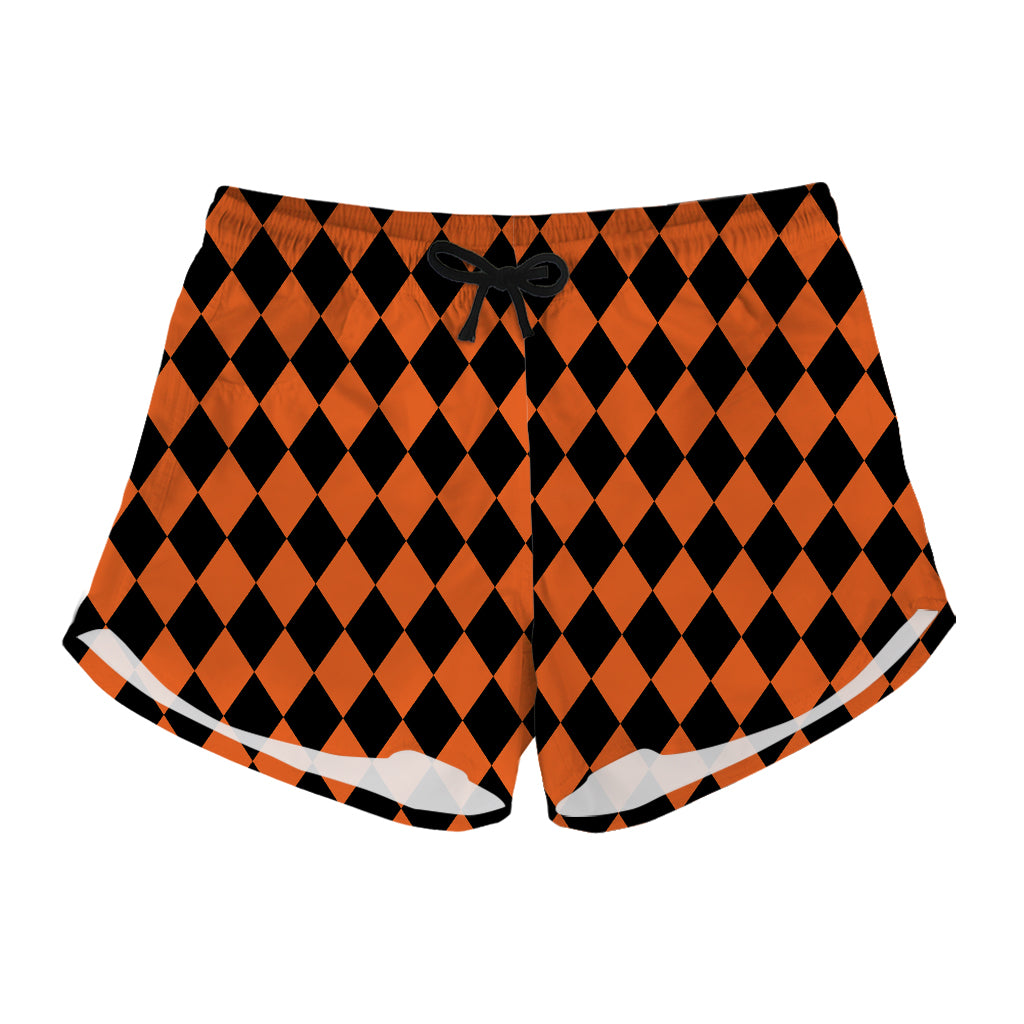 Halloween Harlequin Pattern Print Women's Shorts