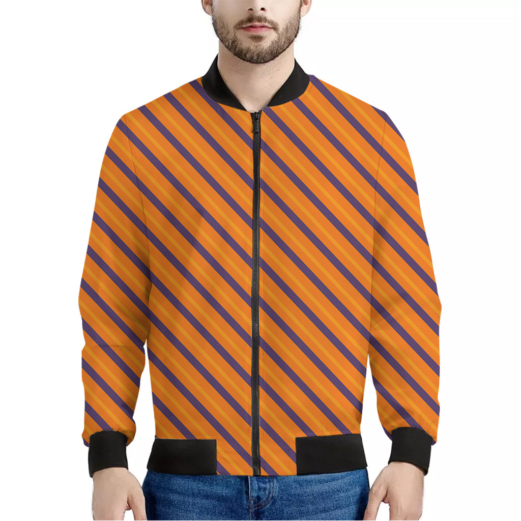 Halloween Line Pattern Print Men's Bomber Jacket