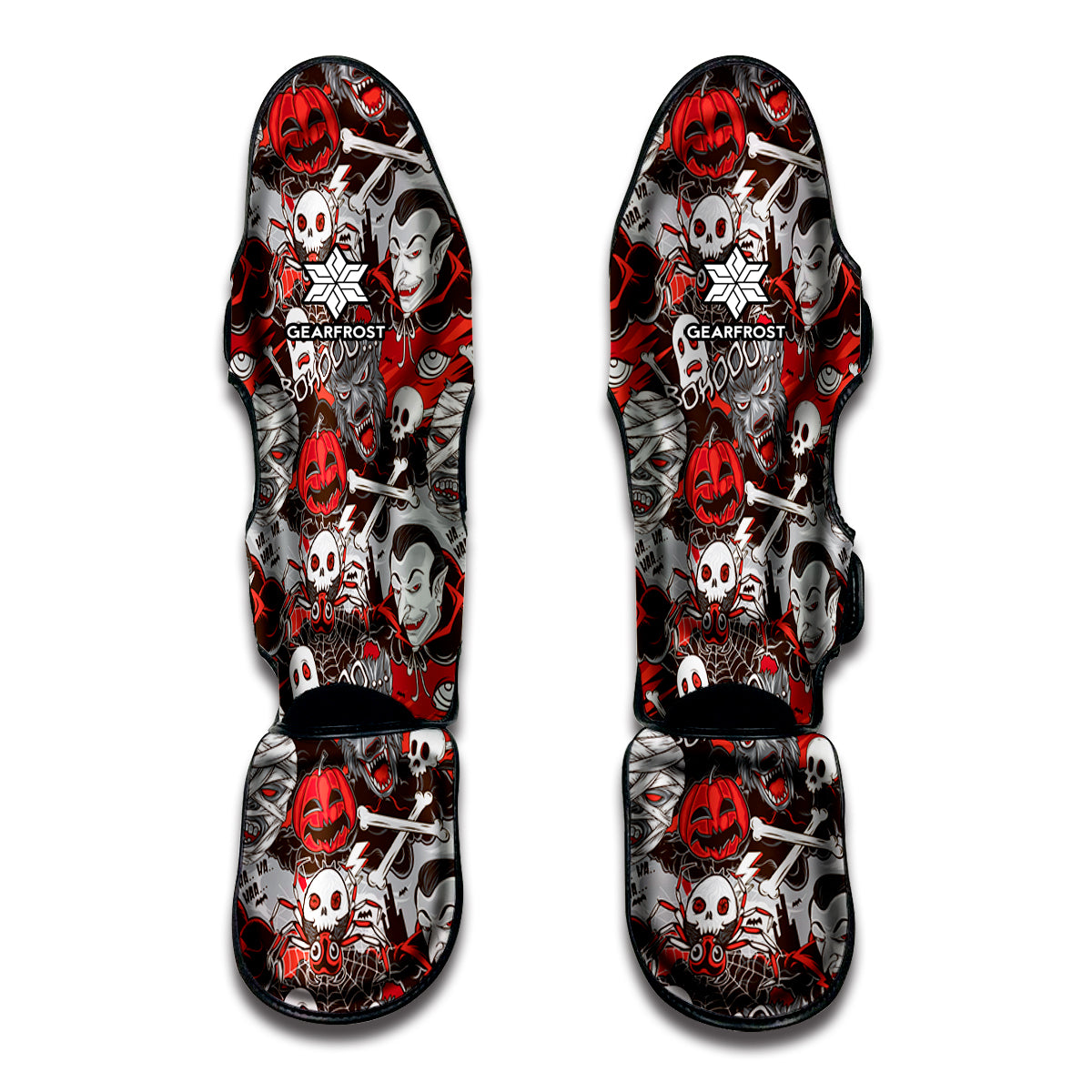 Halloween Monsters Pattern Print Muay Thai Shin Guards