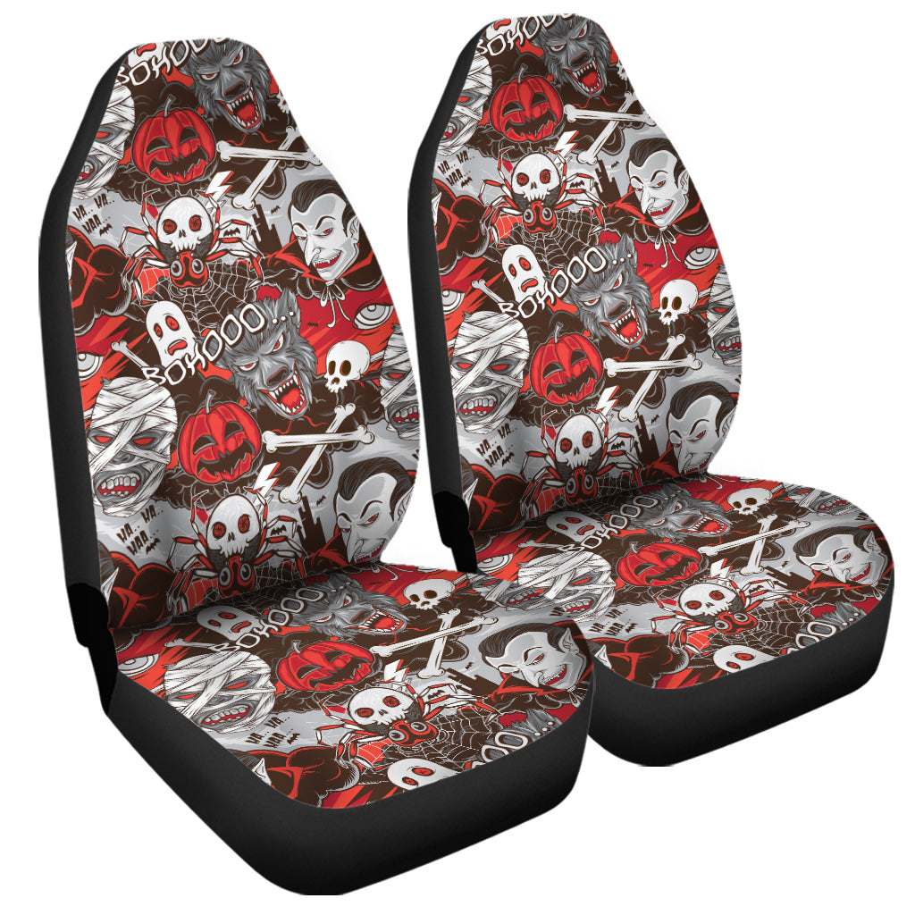 Halloween Monsters Pattern Print Universal Fit Car Seat Covers