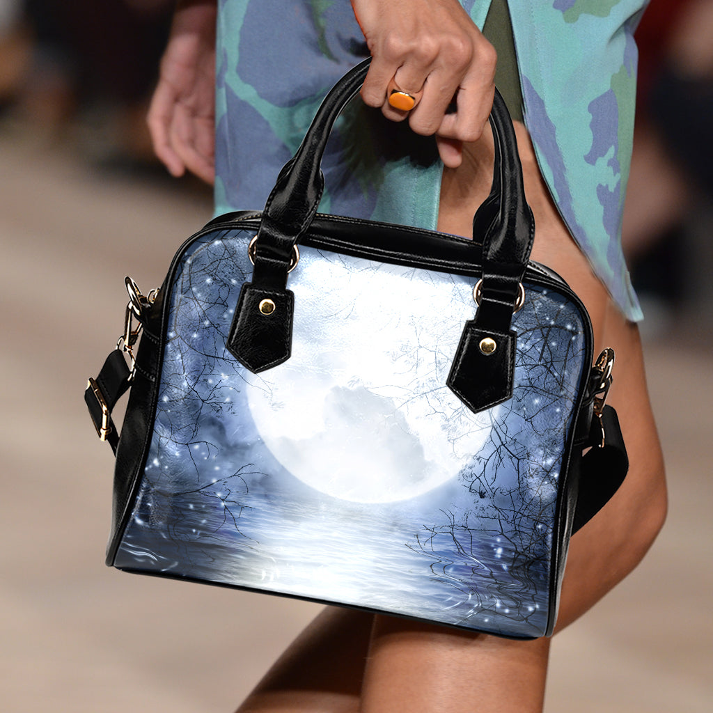 Halloween Moonlight Print Shoulder Handbag