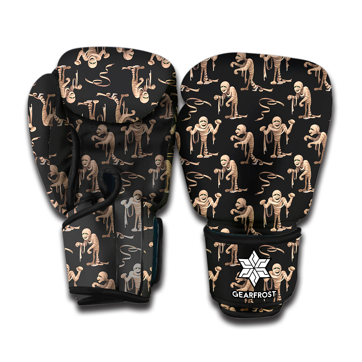 Halloween Mummy Pattern Print Boxing Gloves