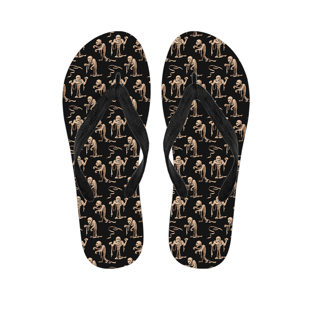 Halloween Mummy Pattern Print Flip Flops