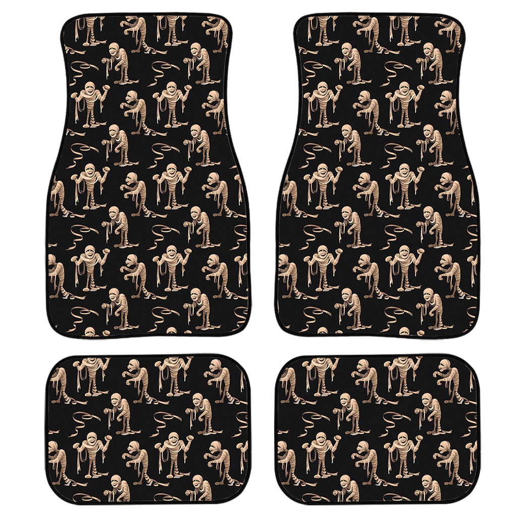 Halloween Mummy Pattern Print Front and Back Car Floor Mats