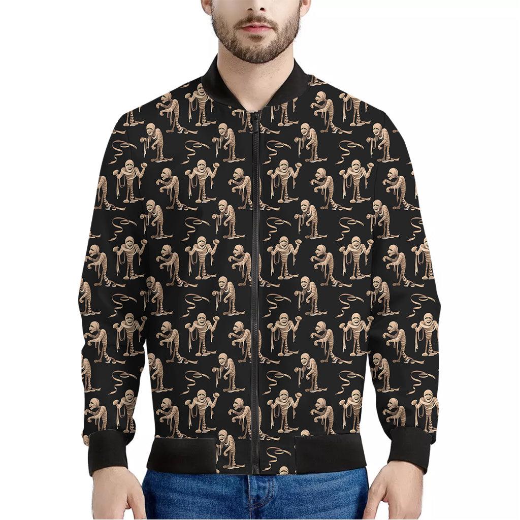 Halloween Mummy Pattern Print Men's Bomber Jacket