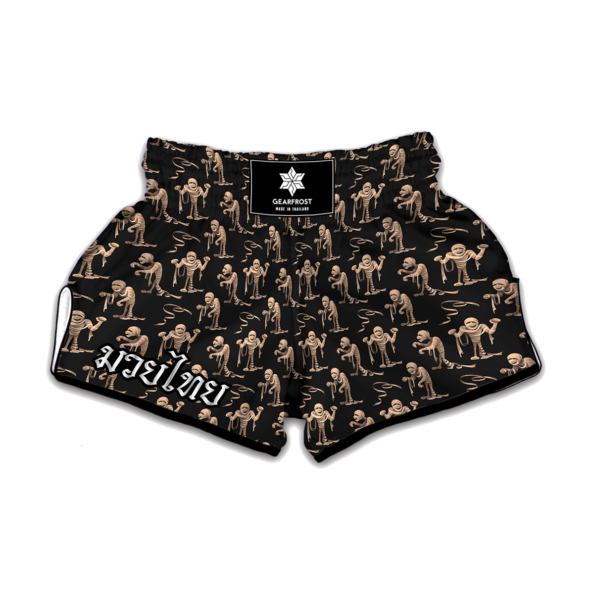 Halloween Mummy Pattern Print Muay Thai Boxing Shorts