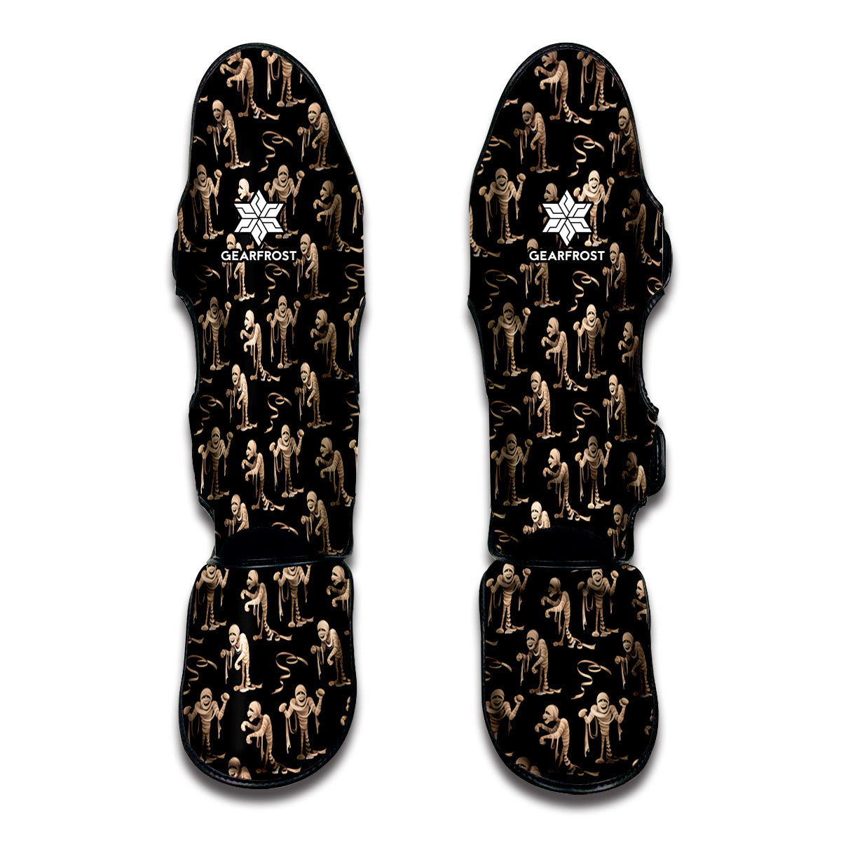 Halloween Mummy Pattern Print Muay Thai Shin Guards