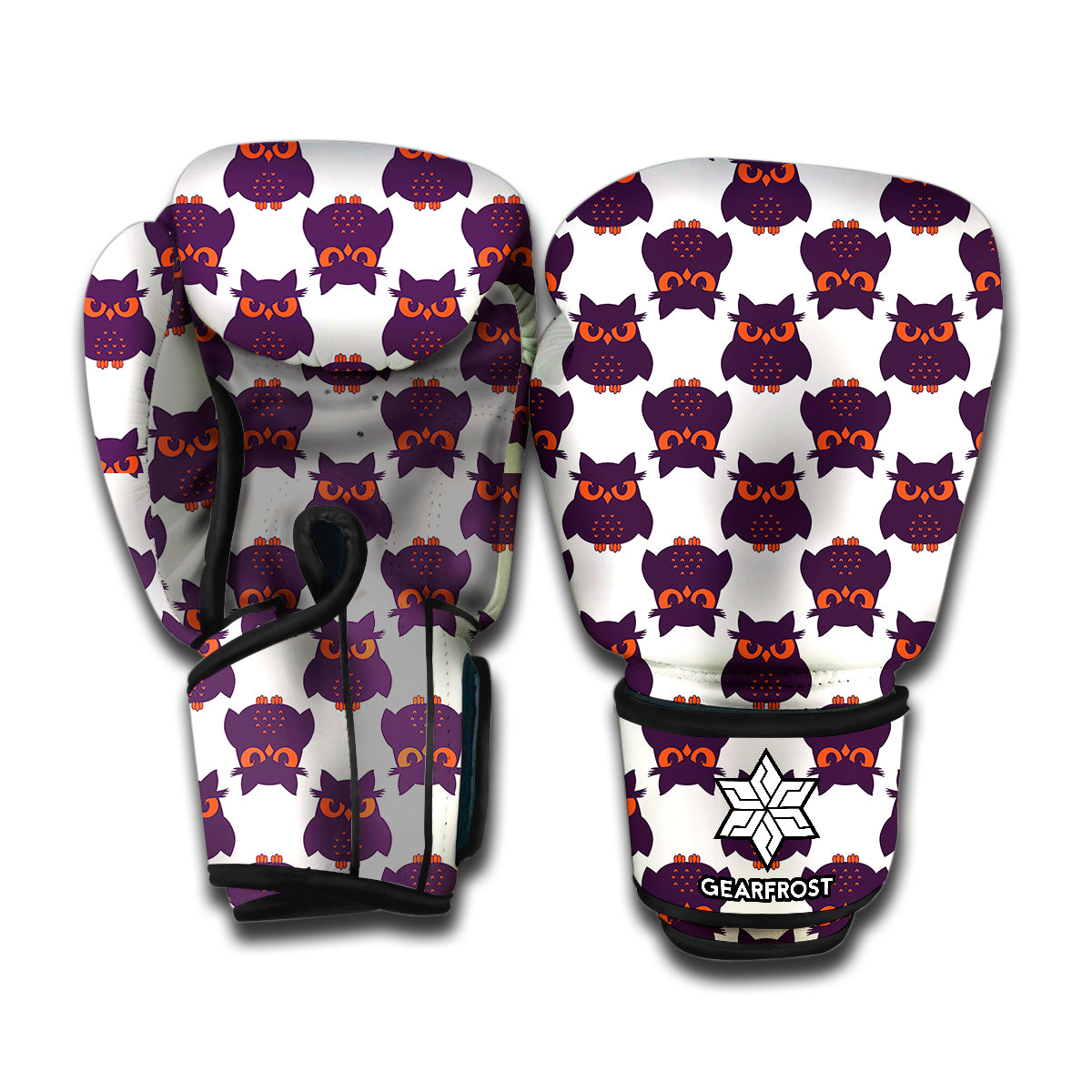 Halloween Owl Pattern Print Boxing Gloves